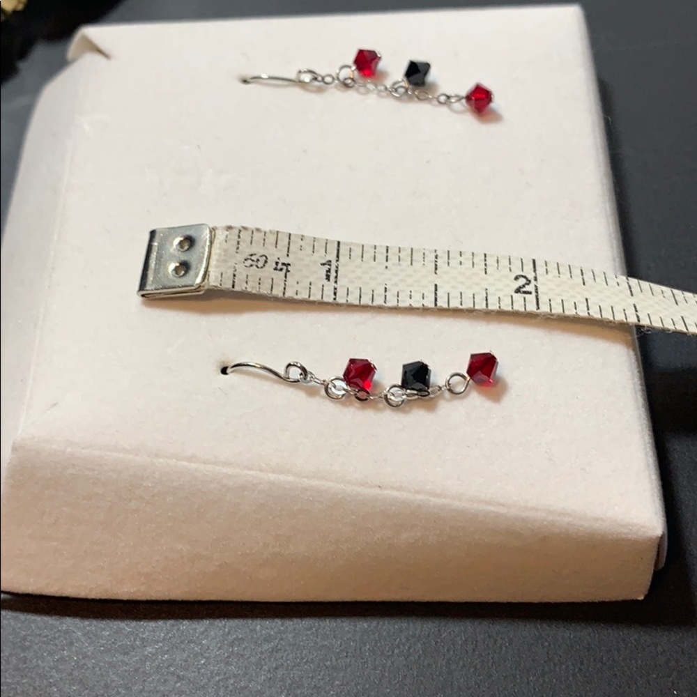 Final 👉🏽 Red ❤️ Bridge diamond stud earrings necklace R H Macy - Picture 3 of 6